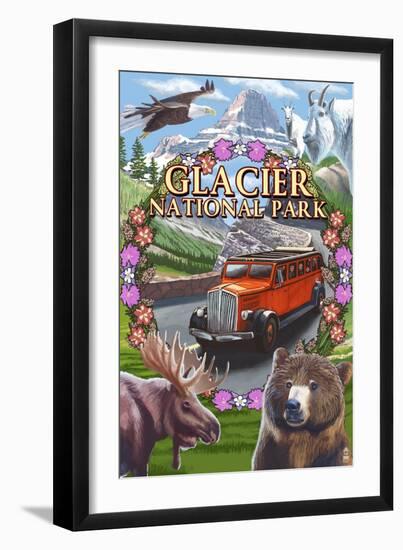 Glacier National Park Views-Lantern Press-Framed Art Print
