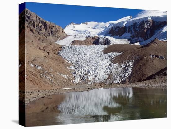 Glacier Near Plaza De Mulas Basecamp, Aconcagua Provincial Park, Andes Mountains, Argentina-Christian Kober-Stretched Canvas