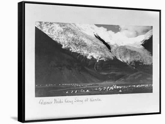 Glacier Nishi Kang Sang at Karola, Tibet, 1903-04-John Claude White-Framed Stretched Canvas