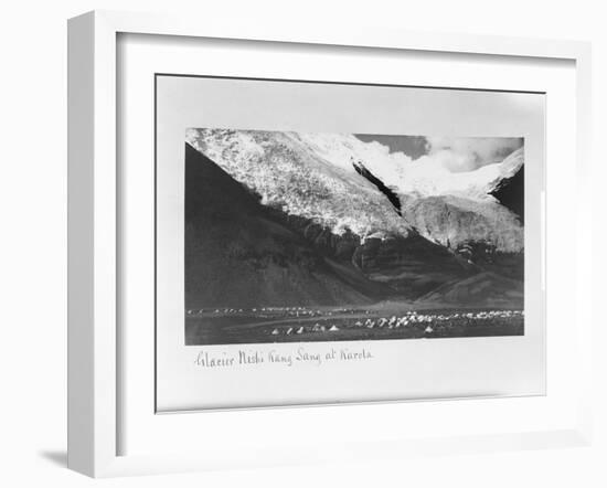 Glacier Nishi Kang Sang at Karola, Tibet, 1903-04-John Claude White-Framed Giclee Print