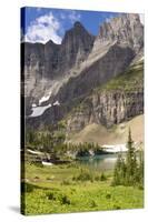 Glacier NP. Ptarmigan Wall. Alpine Lake Along Iceberg Lake Trail-Trish Drury-Stretched Canvas