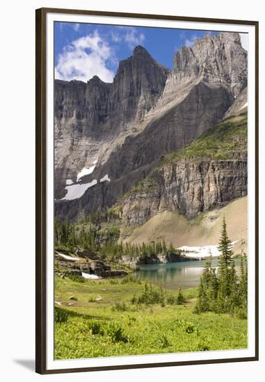 Glacier NP. Ptarmigan Wall. Alpine Lake Along Iceberg Lake Trail-Trish Drury-Framed Premium Photographic Print