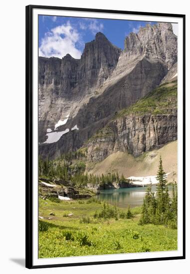 Glacier NP. Ptarmigan Wall. Alpine Lake Along Iceberg Lake Trail-Trish Drury-Framed Premium Photographic Print