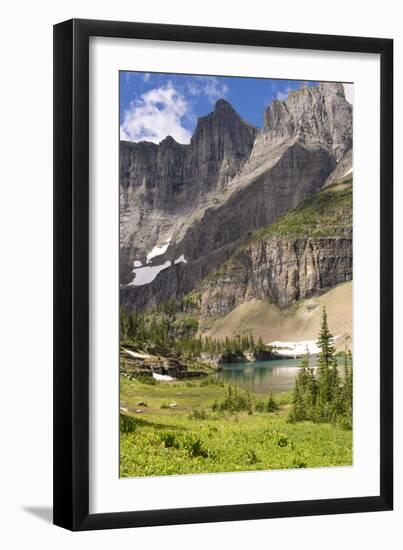 Glacier NP. Ptarmigan Wall. Alpine Lake Along Iceberg Lake Trail-Trish Drury-Framed Photographic Print