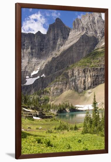 Glacier NP. Ptarmigan Wall. Alpine Lake Along Iceberg Lake Trail-Trish Drury-Framed Photographic Print