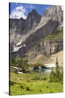 Glacier NP. Ptarmigan Wall. Alpine Lake Along Iceberg Lake Trail-Trish Drury-Stretched Canvas