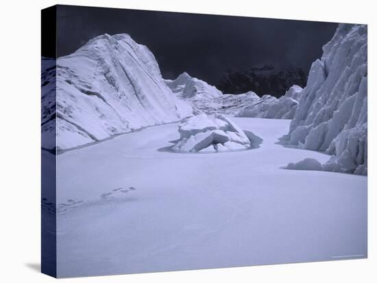 Glacier on Everest's Southside-Michael Brown-Stretched Canvas