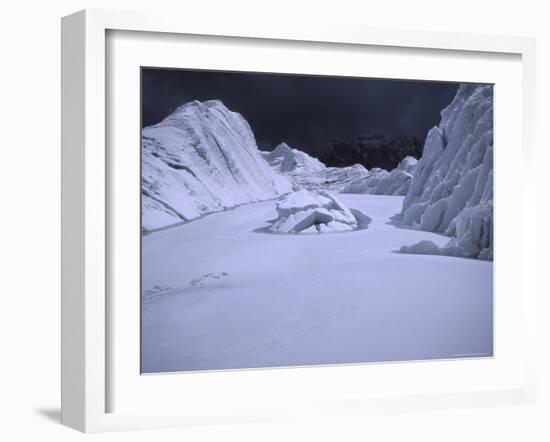 Glacier on Everest's Southside-Michael Brown-Framed Photographic Print
