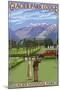 Glacier Park Lodge - Glacier National Park, Montana-Lantern Press-Mounted Art Print