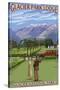 Glacier Park Lodge - Glacier National Park, Montana-Lantern Press-Stretched Canvas