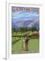 Glacier Park Lodge - Glacier National Park, Montana-Lantern Press-Framed Art Print