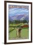 Glacier Park Lodge - Glacier National Park, Montana-Lantern Press-Framed Art Print