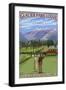 Glacier Park Lodge - Glacier National Park, Montana-Lantern Press-Framed Art Print