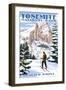 Glacier Point and Half Dome - Yosemite National Park, California-Lantern Press-Framed Art Print