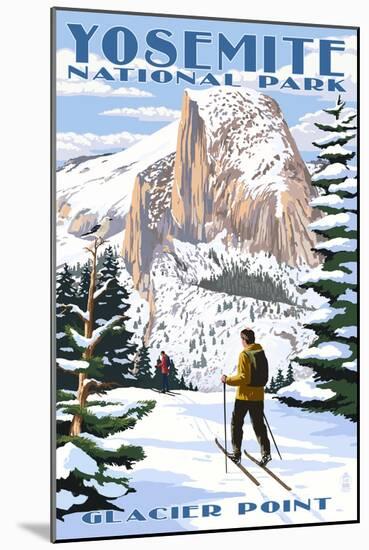 Glacier Point and Half Dome - Yosemite National Park, California-Lantern Press-Mounted Art Print