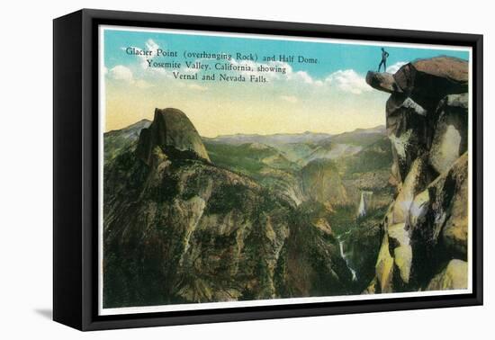 Glacier Point, Half Dome, and Yosemite Valley - Yosemite, CA-Lantern Press-Framed Stretched Canvas