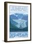 Glacier Scene, Juneau, Alaska-Lantern Press-Framed Art Print