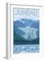 Glacier Scene, Juneau, Alaska-Lantern Press-Framed Art Print