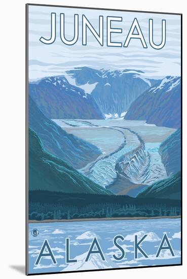 Glacier Scene, Juneau, Alaska-Lantern Press-Mounted Art Print
