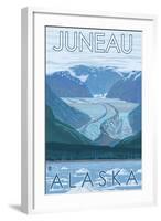 Glacier Scene, Juneau, Alaska-Lantern Press-Framed Art Print