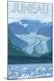 Glacier Scene, Juneau, Alaska-Lantern Press-Mounted Art Print