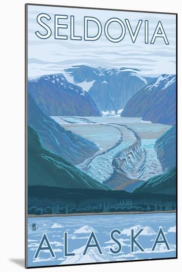 Glacier Scene, Seldovia, Alaska-Lantern Press-Mounted Art Print