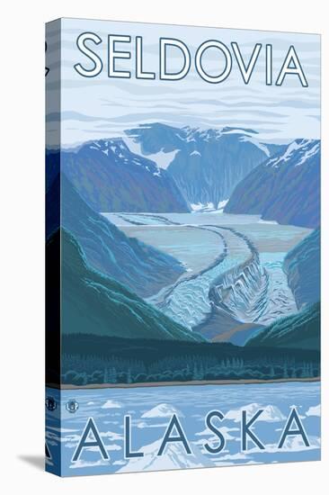 Glacier Scene, Seldovia, Alaska-Lantern Press-Stretched Canvas