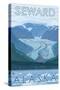 Glacier Scene, Seward, Alaska-Lantern Press-Stretched Canvas