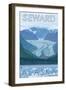 Glacier Scene, Seward, Alaska-Lantern Press-Framed Art Print