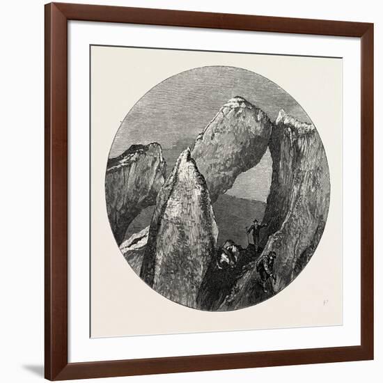 Glacier Structure on the Mer De Glace, Switzerland, 19th Century-null-Framed Giclee Print