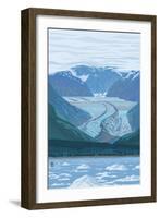 Glacier - Waterline-Lantern Press-Framed Art Print