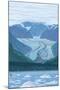 Glacier - Waterline-Lantern Press-Mounted Art Print