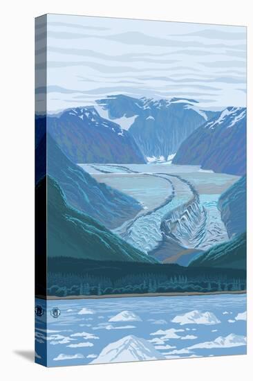 Glacier - Waterline-Lantern Press-Stretched Canvas