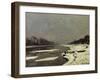 Glacons sur la Seine a Bougival-ice floes on the Seine at Bougival, around 1867 Canvas,65 x 81 cm.-Claude Monet-Framed Giclee Print