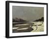 Glacons sur la Seine a Bougival-ice floes on the Seine at Bougival, around 1867 Canvas,65 x 81 cm.-Claude Monet-Framed Giclee Print