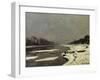 Glacons sur la Seine a Bougival-ice floes on the Seine at Bougival, around 1867 Canvas,65 x 81 cm.-Claude Monet-Framed Giclee Print