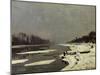 Glacons sur la Seine a Bougival-ice floes on the Seine at Bougival, around 1867 Canvas,65 x 81 cm.-Claude Monet-Mounted Giclee Print