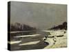 Glacons sur la Seine a Bougival-ice floes on the Seine at Bougival, around 1867 Canvas,65 x 81 cm.-Claude Monet-Stretched Canvas