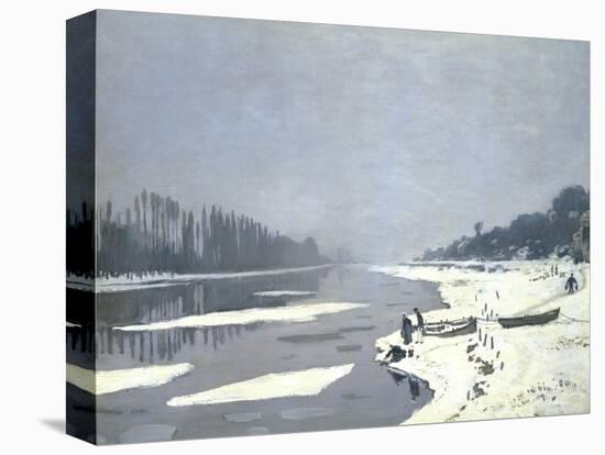 Glacons Sur la Seine a Bougival-Claude Monet-Stretched Canvas