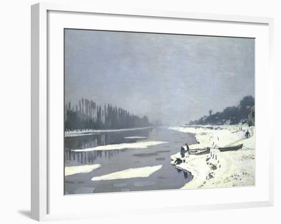 Glacons Sur la Seine a Bougival-Claude Monet-Framed Giclee Print