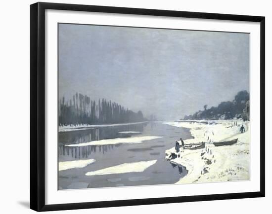 Glacons Sur la Seine a Bougival-Claude Monet-Framed Giclee Print