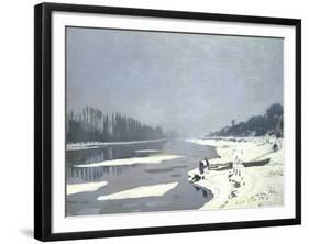 Glacons Sur la Seine a Bougival-Claude Monet-Framed Giclee Print