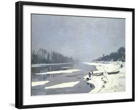 Glacons Sur la Seine a Bougival-Claude Monet-Framed Giclee Print