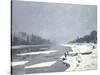 Glacons Sur la Seine a Bougival-Claude Monet-Stretched Canvas