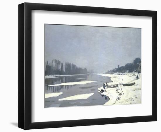 Glacons Sur la Seine a Bougival-Claude Monet-Framed Giclee Print