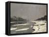 Glaçons sur la Seine à Bougival-Claude Monet-Framed Stretched Canvas