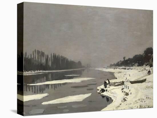 Glaçons sur la Seine à Bougival-Claude Monet-Stretched Canvas