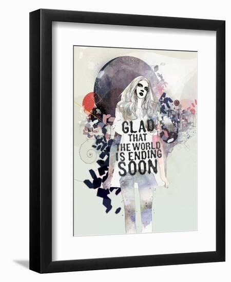 Glad That the World-Mydeadpony-Framed Art Print