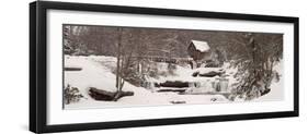 Glade Creek Grist Mill in Winter, Babcock State Park, Fayette County, West Virginia, USA-null-Framed Photographic Print