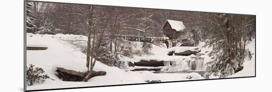 Glade Creek Grist Mill in Winter, Babcock State Park, Fayette County, West Virginia, USA-null-Mounted Photographic Print